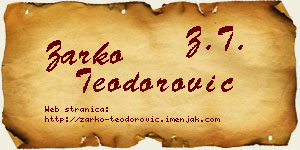 Žarko Teodorović vizit kartica